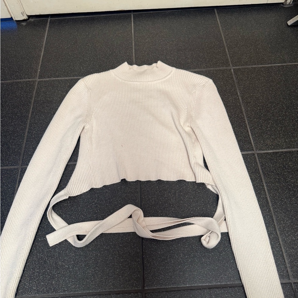 Zara cropped open back sweater